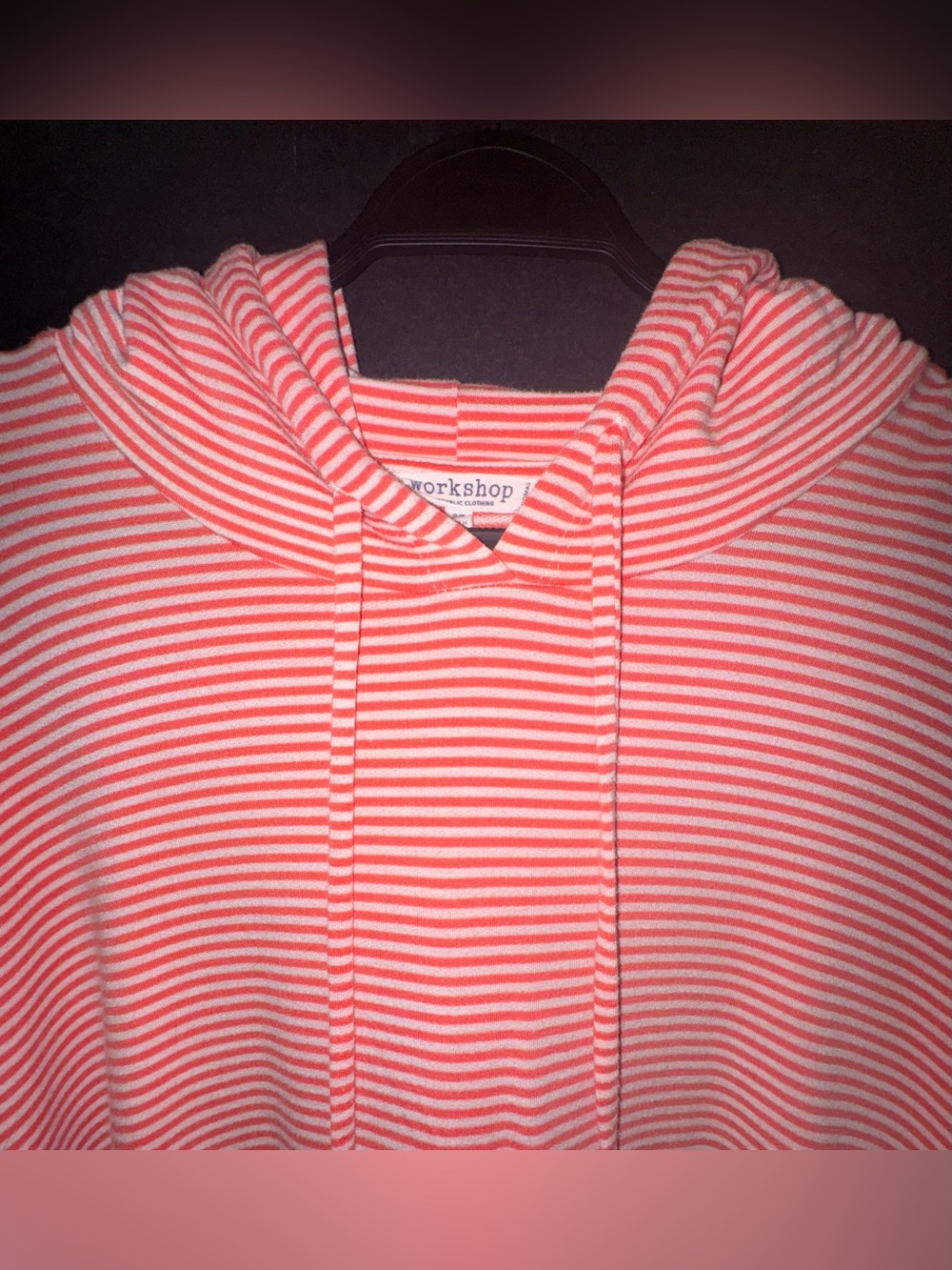 Workshop Republic Striped Plush Knit Tunic Hoodie 2X